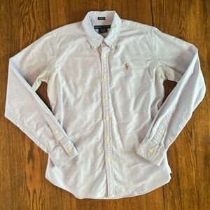 Ralph Lauren Women’s Slim Fit Oxford Button Down Shirt in Blue size 6